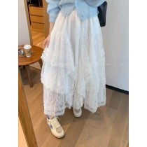 日系華麗小花蕾絲紗裙
