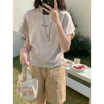 側抓皺包袖上衣